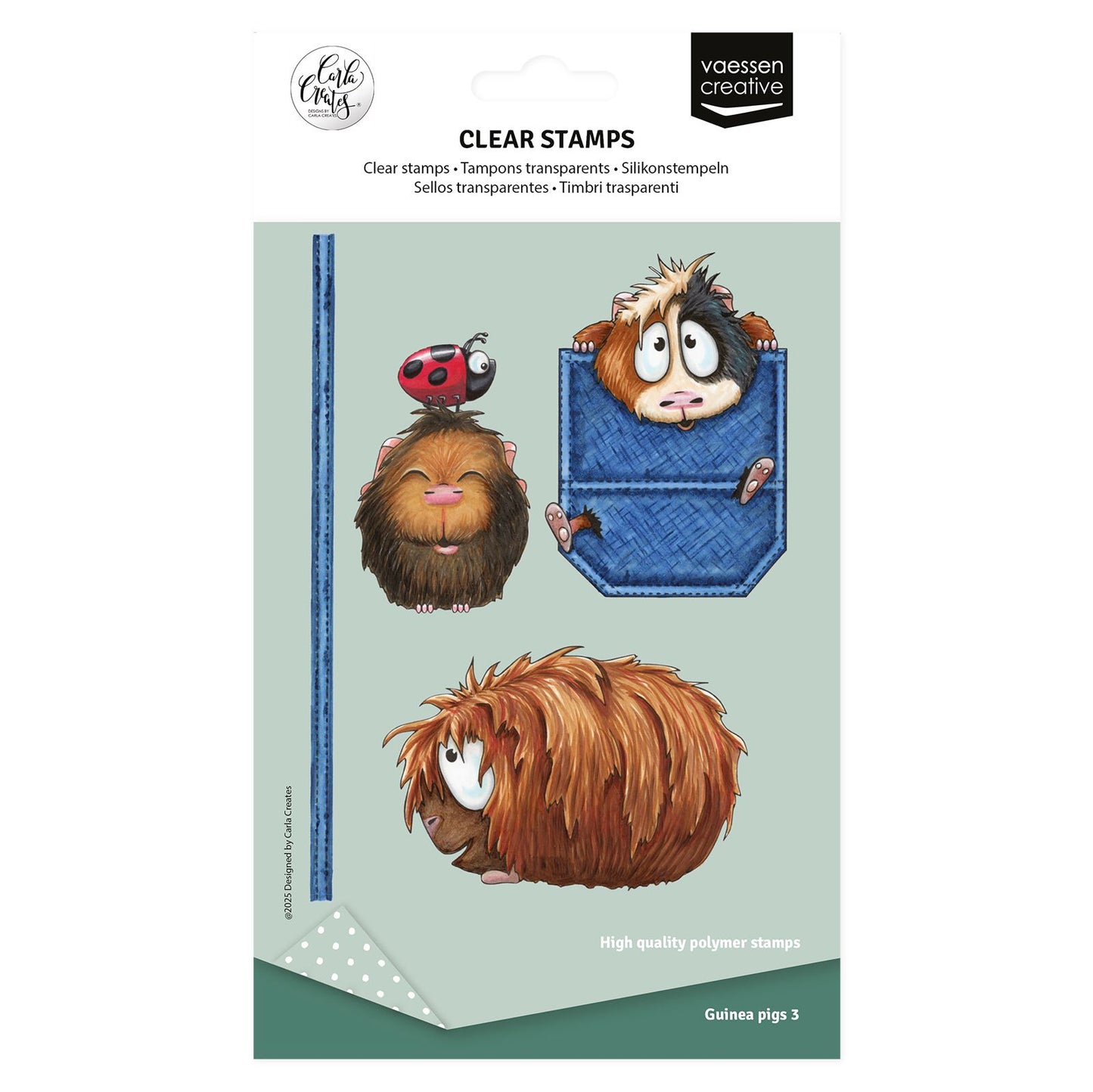 Vaessen creative • sellos transparentes conejillos de indias 3 8uds.
