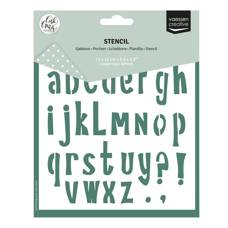 Vaessen creative • stencil alfabeto lettere minuscole 15x15 cm