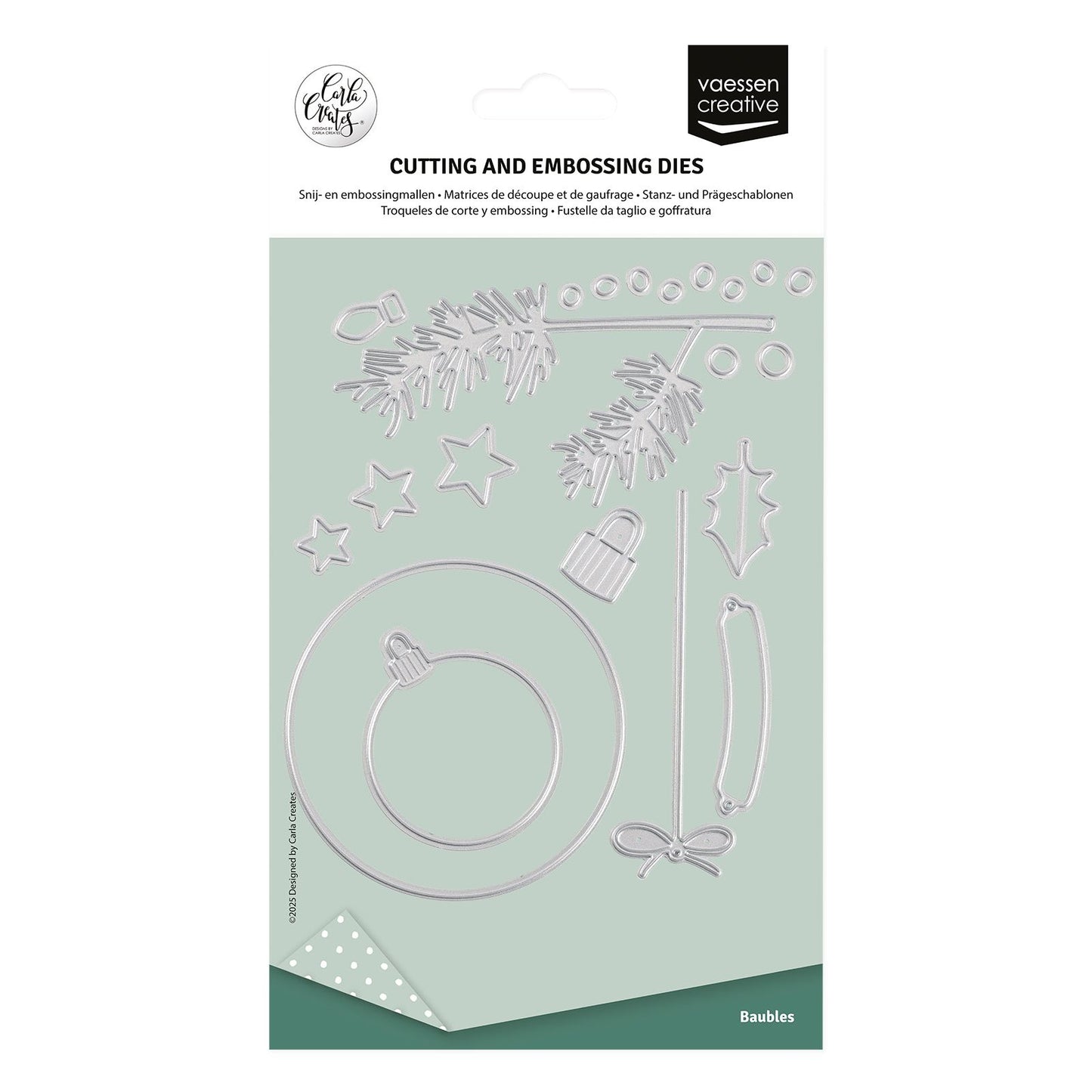 Vaessen creative • snij- en embossingmallen kerstdecoraties 15st.