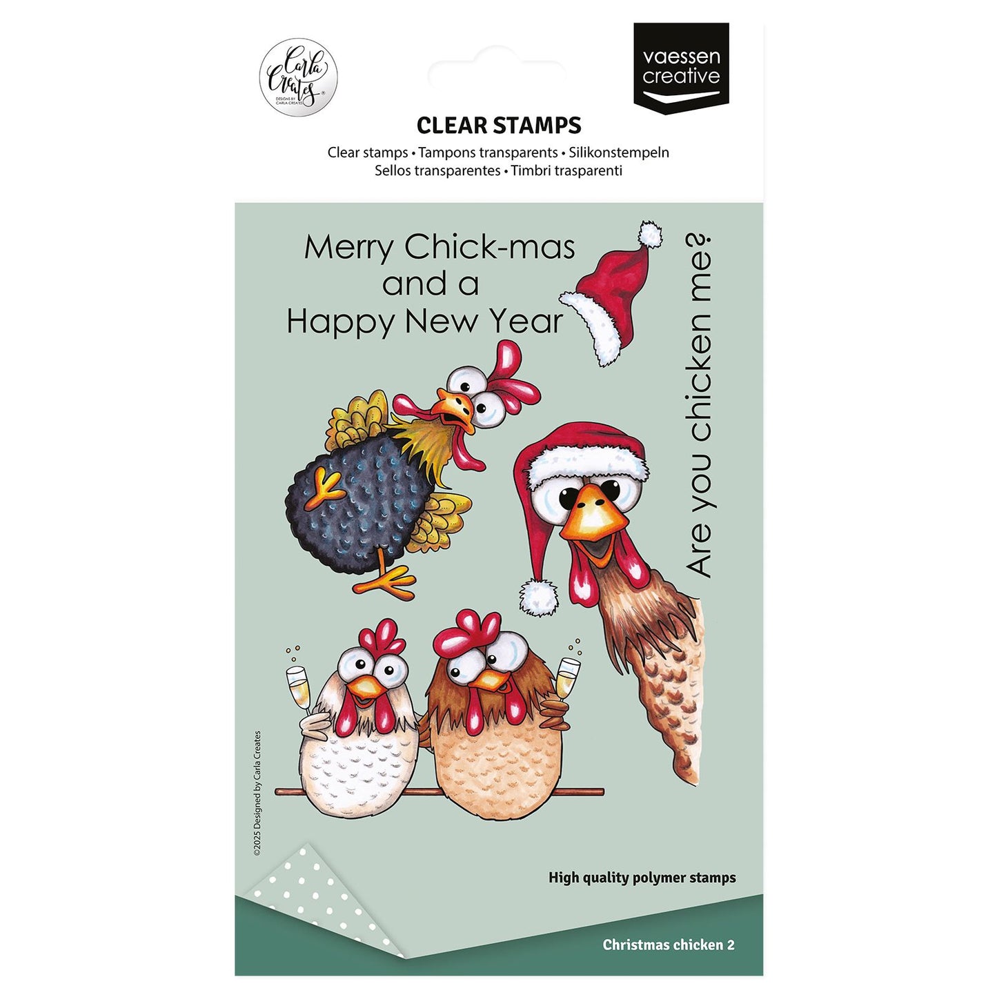 Vaessen creative • timbri trasparenti Polli di Natale 2 10 pz.