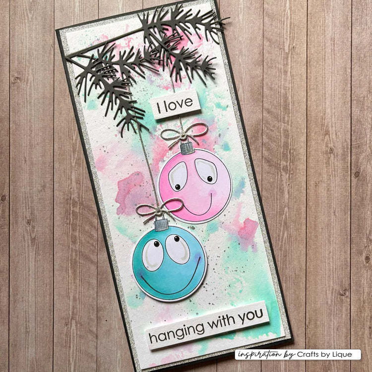 Vaessen creative • clear stamps kerstballen 2 12st.