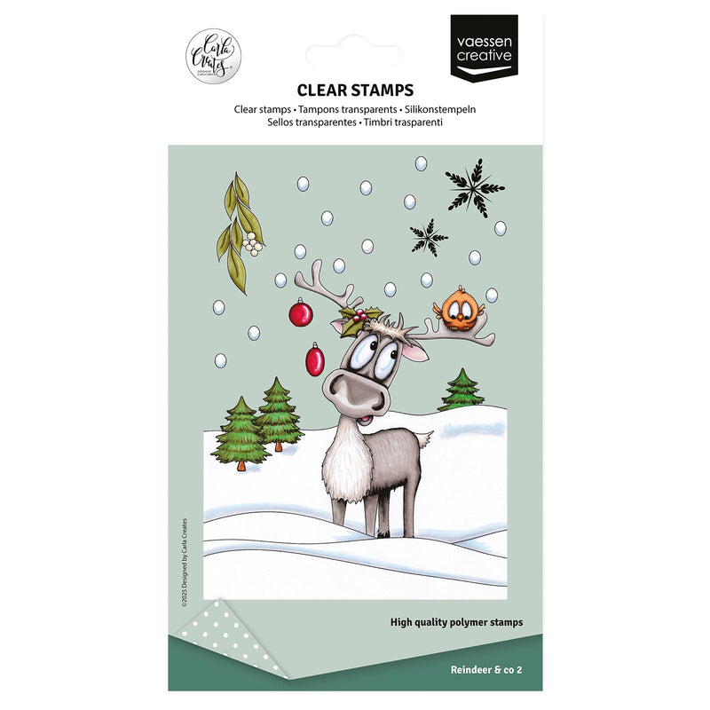 Vaessen creative • timbri trasparenti renna 2 14pz.