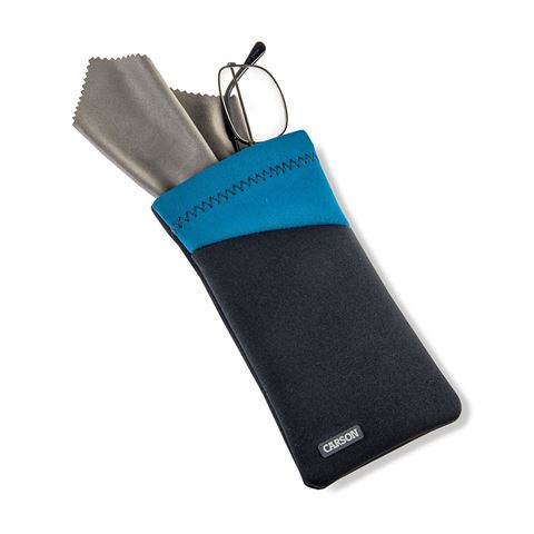 Coperchio di vetro di neoprene Carson con tessuto in microfibra blu grigio