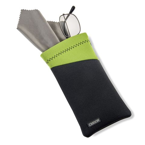 Coperchio di vetro di neoprene Carson con tessuto in microfibra verde grigio
