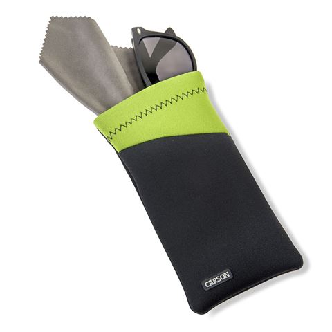 Coperchio di vetro di neoprene Carson con tessuto in microfibra verde grigio