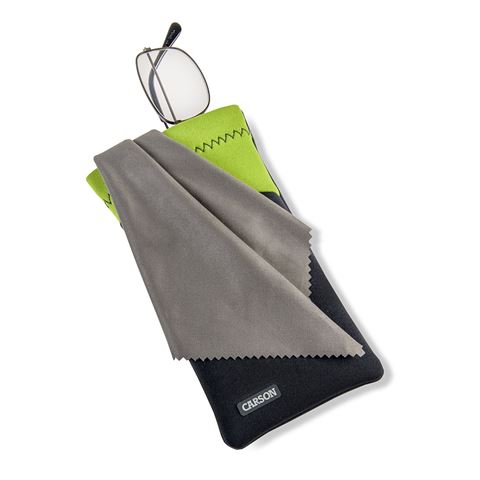 Coperchio di vetro di neoprene Carson con tessuto in microfibra verde grigio