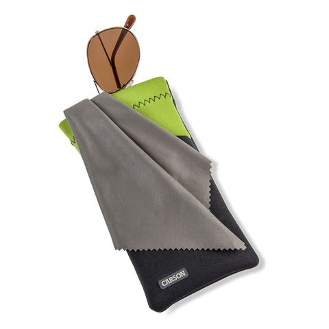 Coperchio di vetro di neoprene Carson con tessuto in microfibra verde grigio