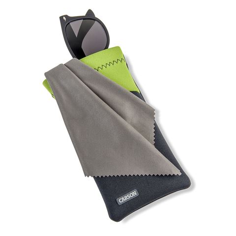 Coperchio di vetro di neoprene Carson con tessuto in microfibra verde grigio