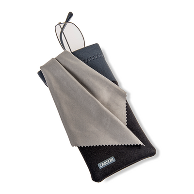Coperchio di vetro di neoprene Carson con tessuto in microfibra grigio