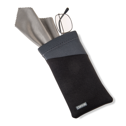 Coperchio di vetro di neoprene Carson con tessuto in microfibra grigio