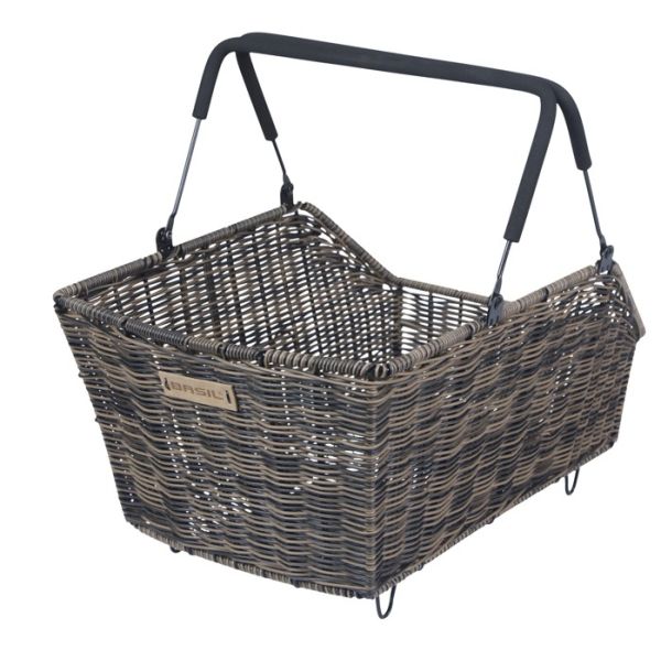 Basil Bicicleta Cesta Cento Rattan Look Multi System 41 x 25 x 12 cm - marrón