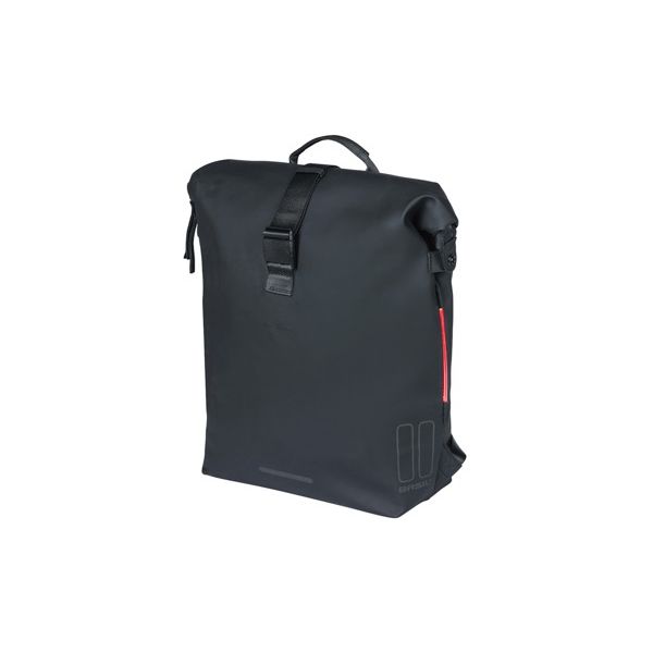 Basil Soho Nordlicht Bicycle Mochila - Mochila moderna negra con iluminación LED para bicicleta eléctrica para hombres para mujeres - impermeable - 17L - negro