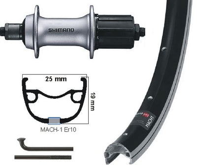 Rueda trasera KGS 28 pulgadas (622) Stratos Swil Silver Cassette 8 9 SP Deltout