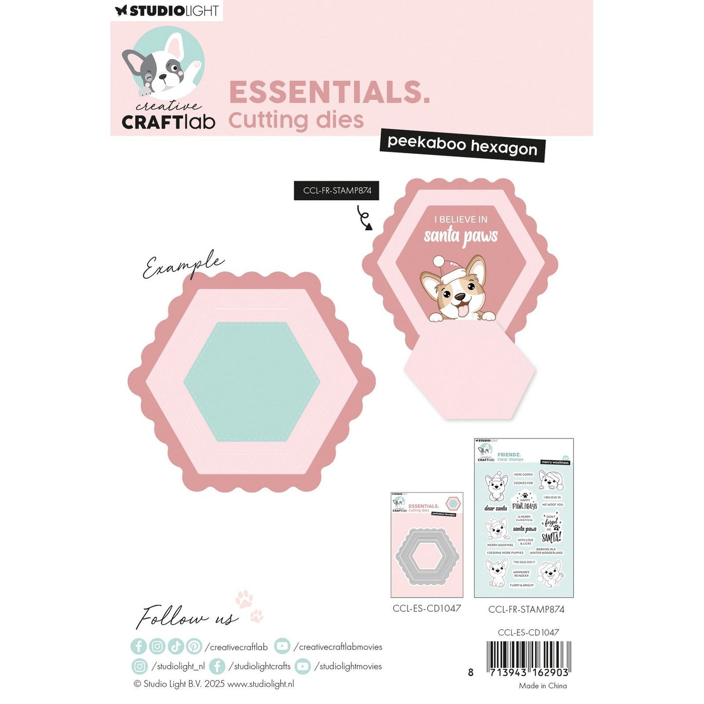 Creative craftlab • troquel de corte esencial peekaboo hexágono