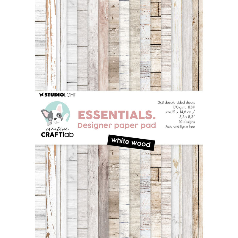 Creative craftlab • bloc de papel de diseño esencial madera blanca