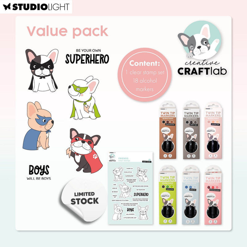Creative Craftlab • Confezione risparmio di pennarelli a doppia punta essenziali