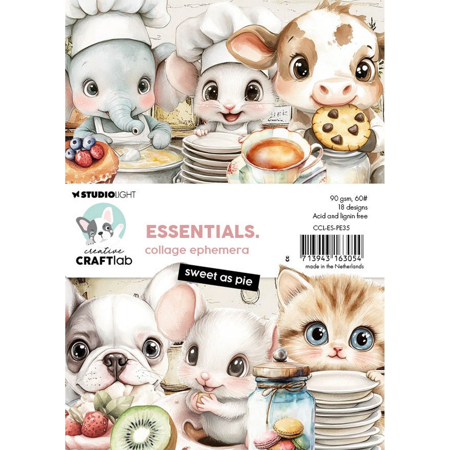 Creative craftlab • collage de elementos esenciales efímeros dulce como un pastel