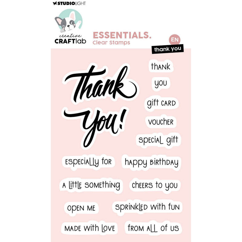 Creative craftlab • sellos transparentes gracias elementos esenciales
