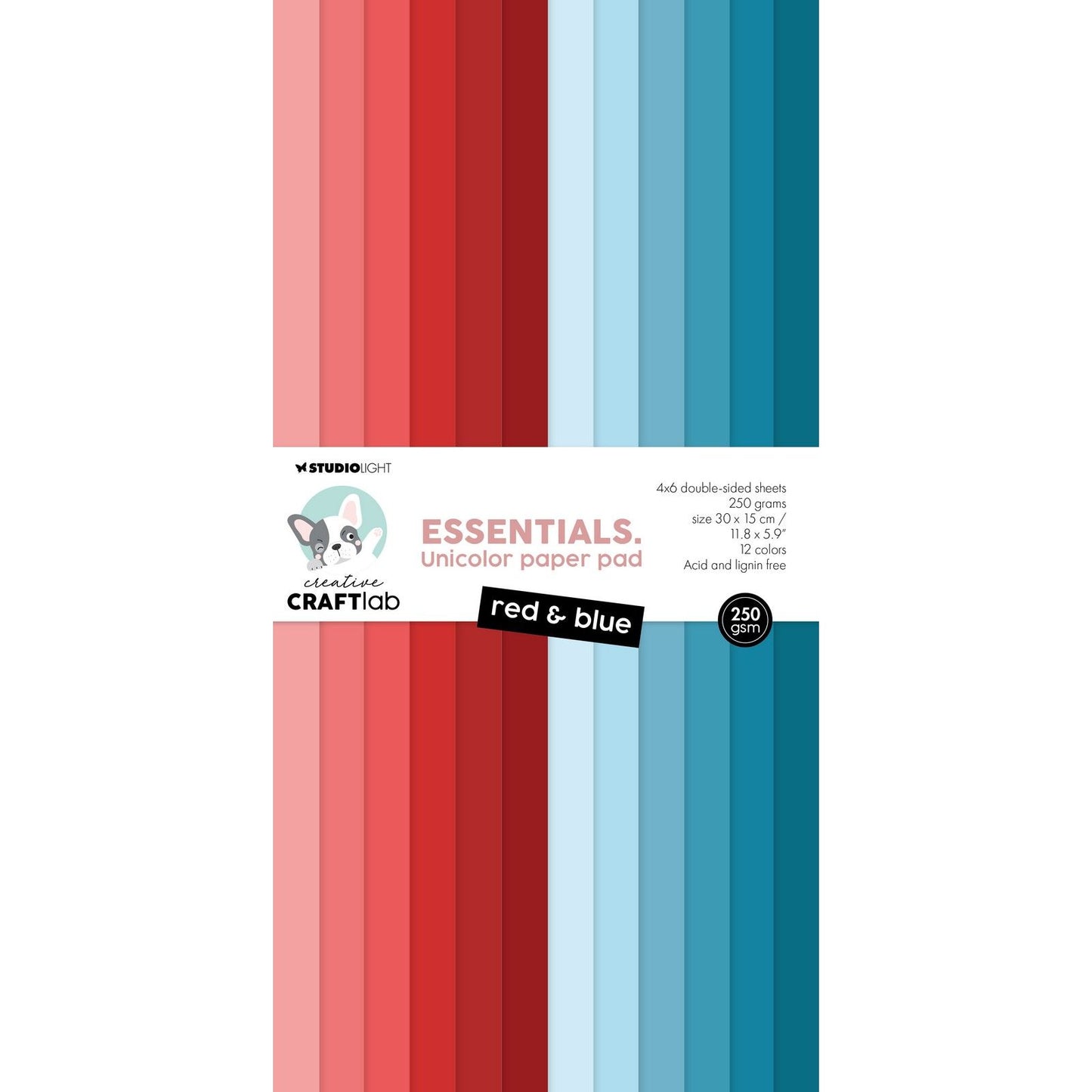 Creative craftlab creative craft lab • bloc de papel unicolor Essentials rojo azul