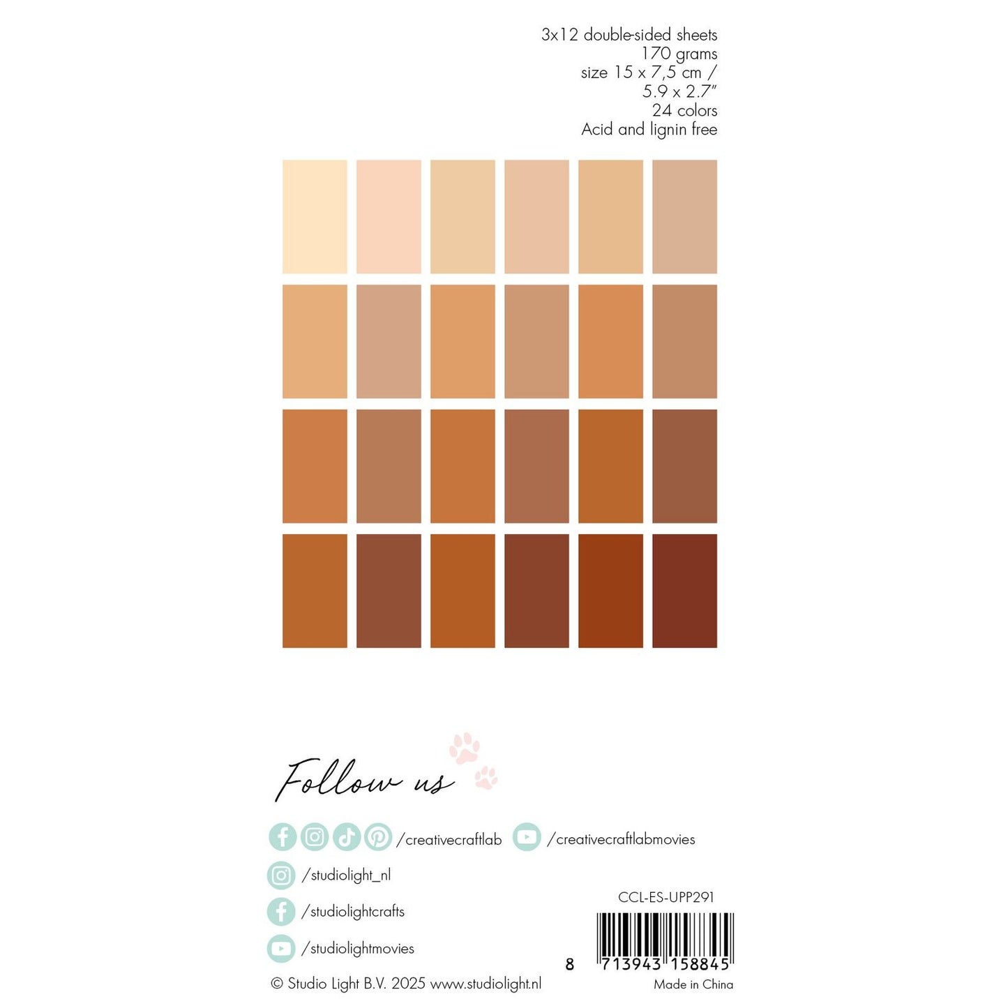 Creative craftlab • galletas de bloc de papel unicolor esenciales