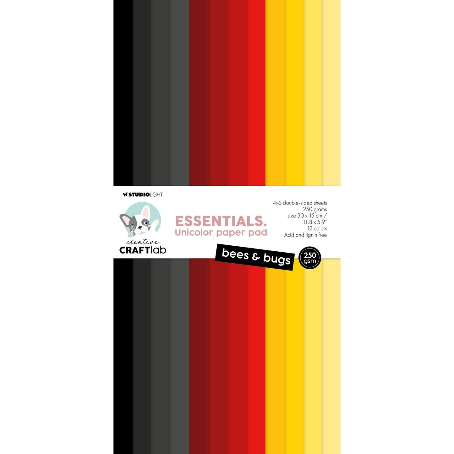 Laboratorio creativo • Essentials blocco di carta unicolor api insetti