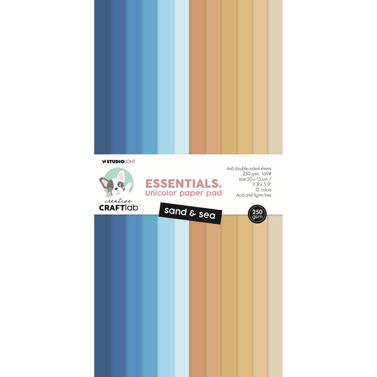 Creative craftlab • essentials unciolor paper pad sabbia e mare
