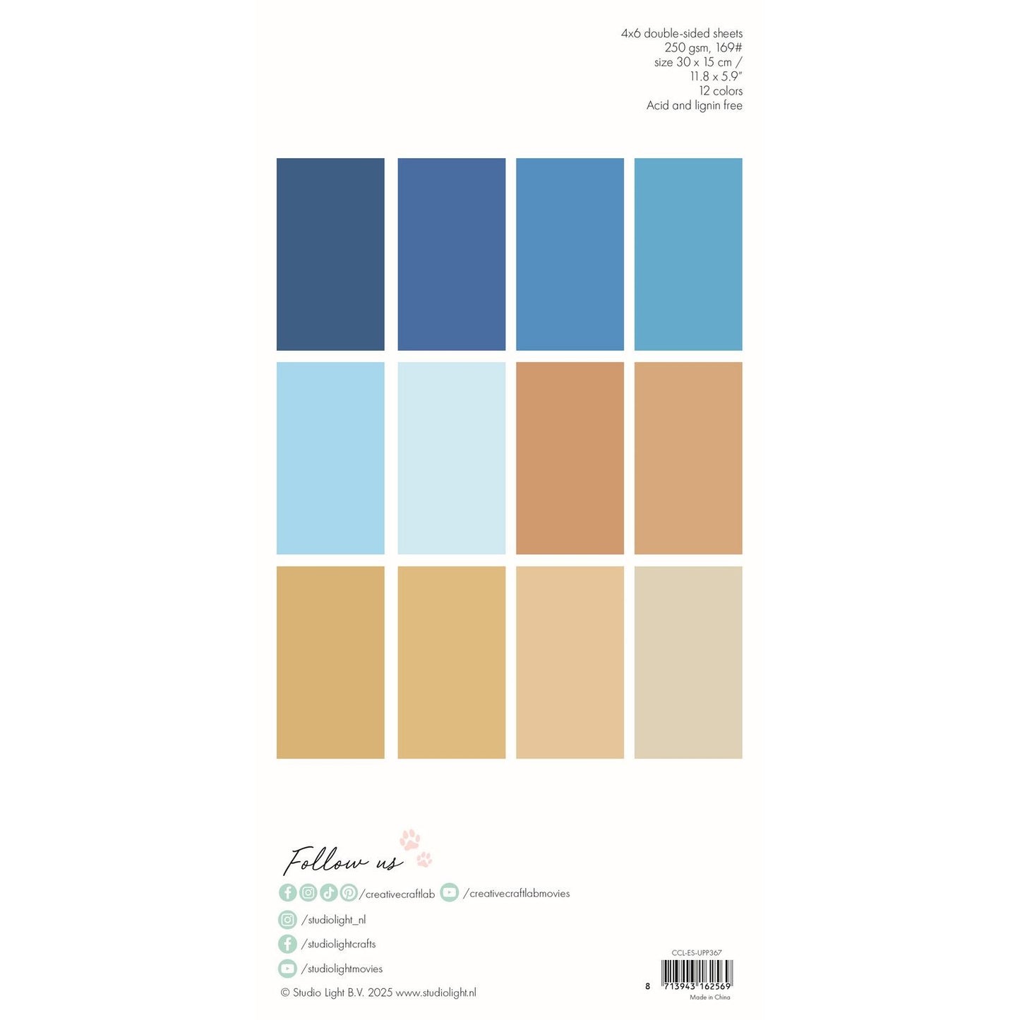 Creative craftlab • essentials unciolor paper pad sabbia e mare
