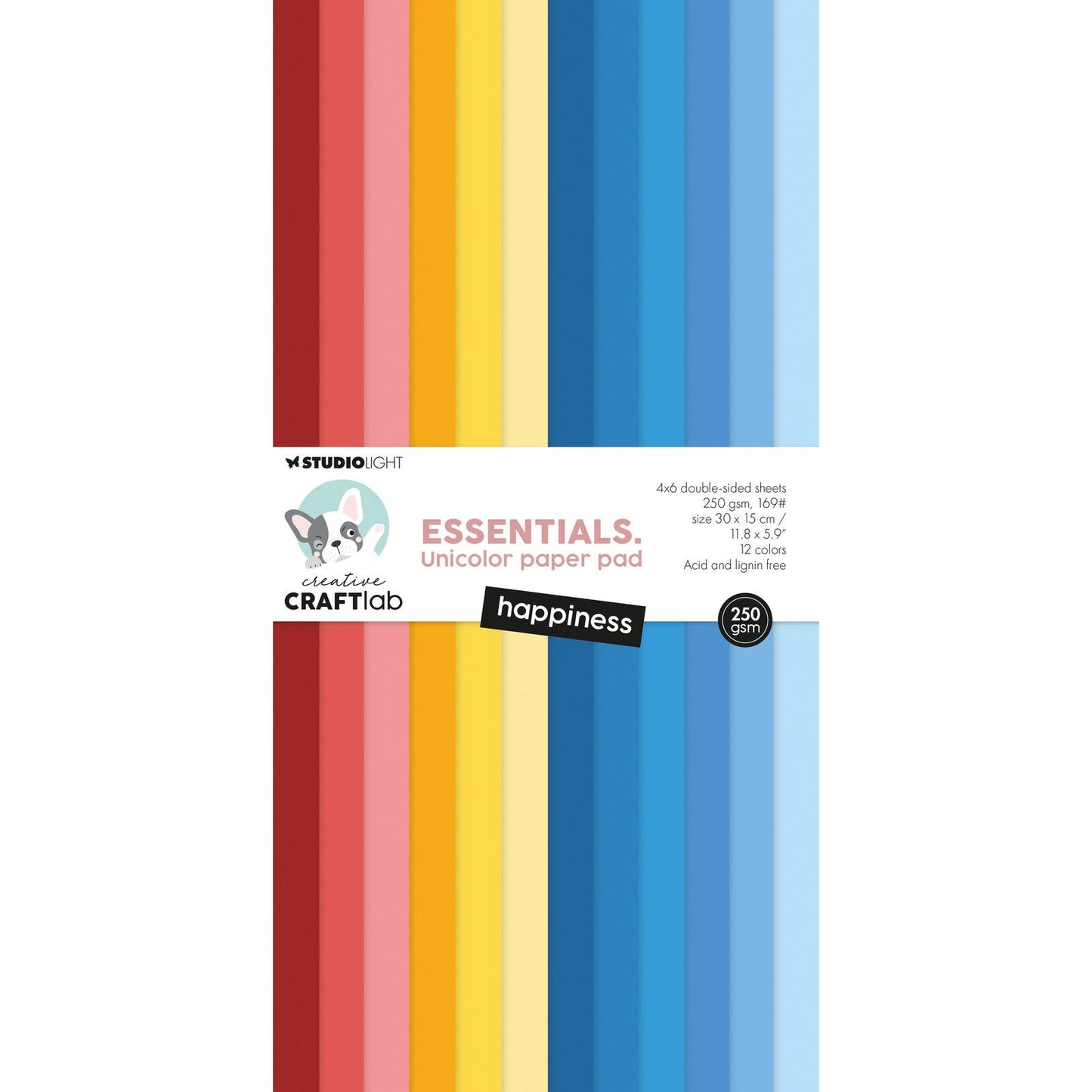 Creative craftlab • essentials unicolor paper pad happiness