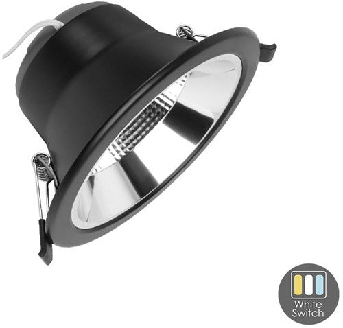 Cct downlight led reflector negro 12w tri-blanco regulable - led2507