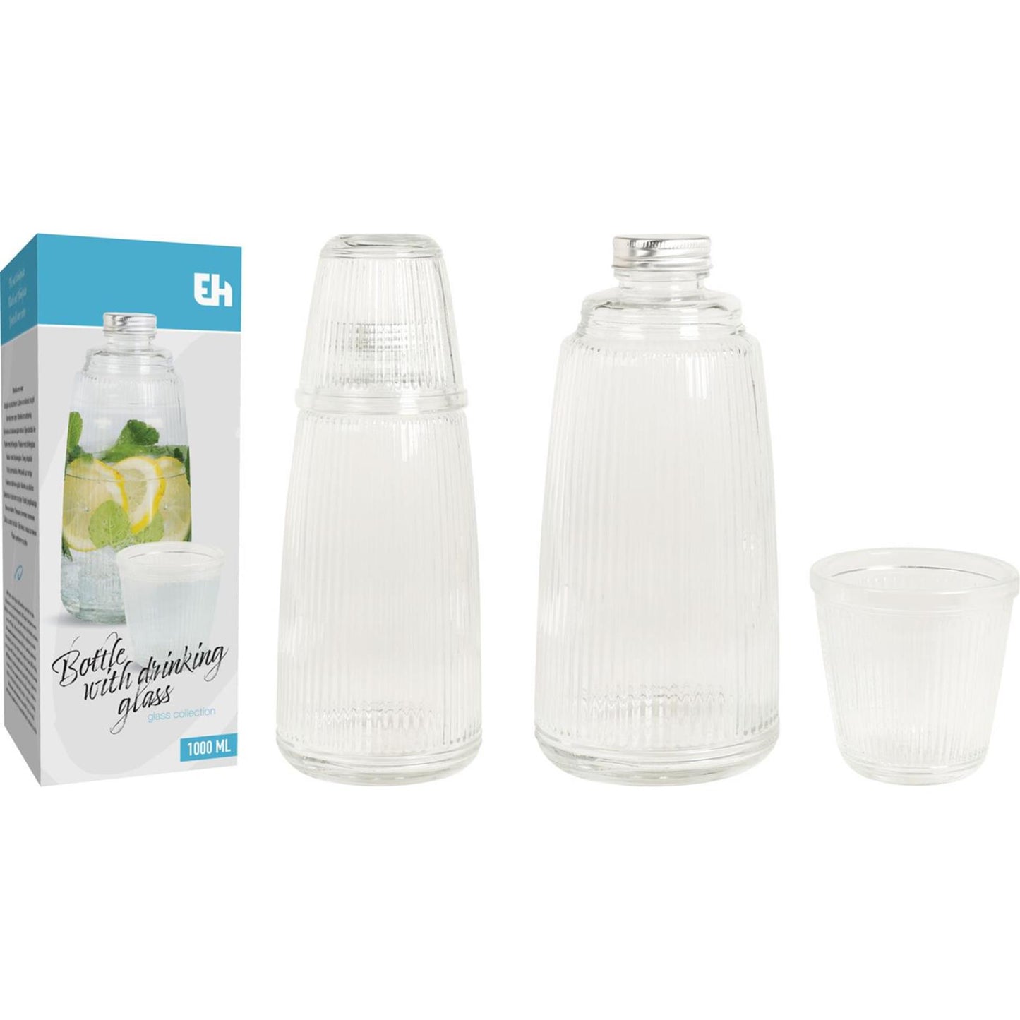 Excelente jarra para el hogar con vaso para beber 1l.