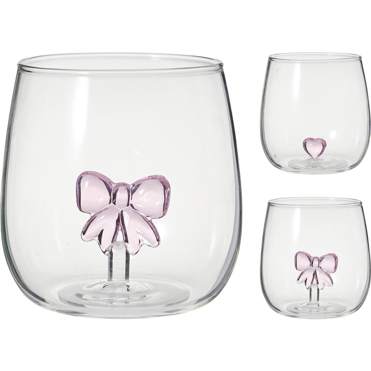 Bicchiere per l'home styling con fiocco decorativo a forma di cuore