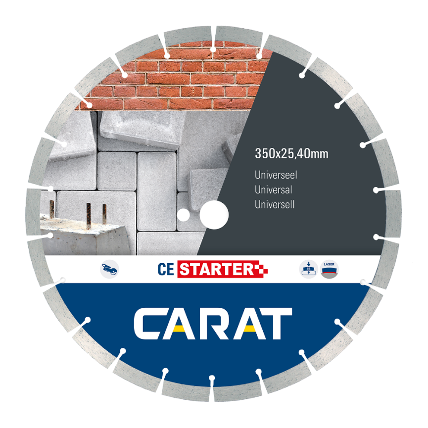 Sierra de diamante de quilates universal | ø350x25,40 20,00 mm, arrancador ce – ces3504200