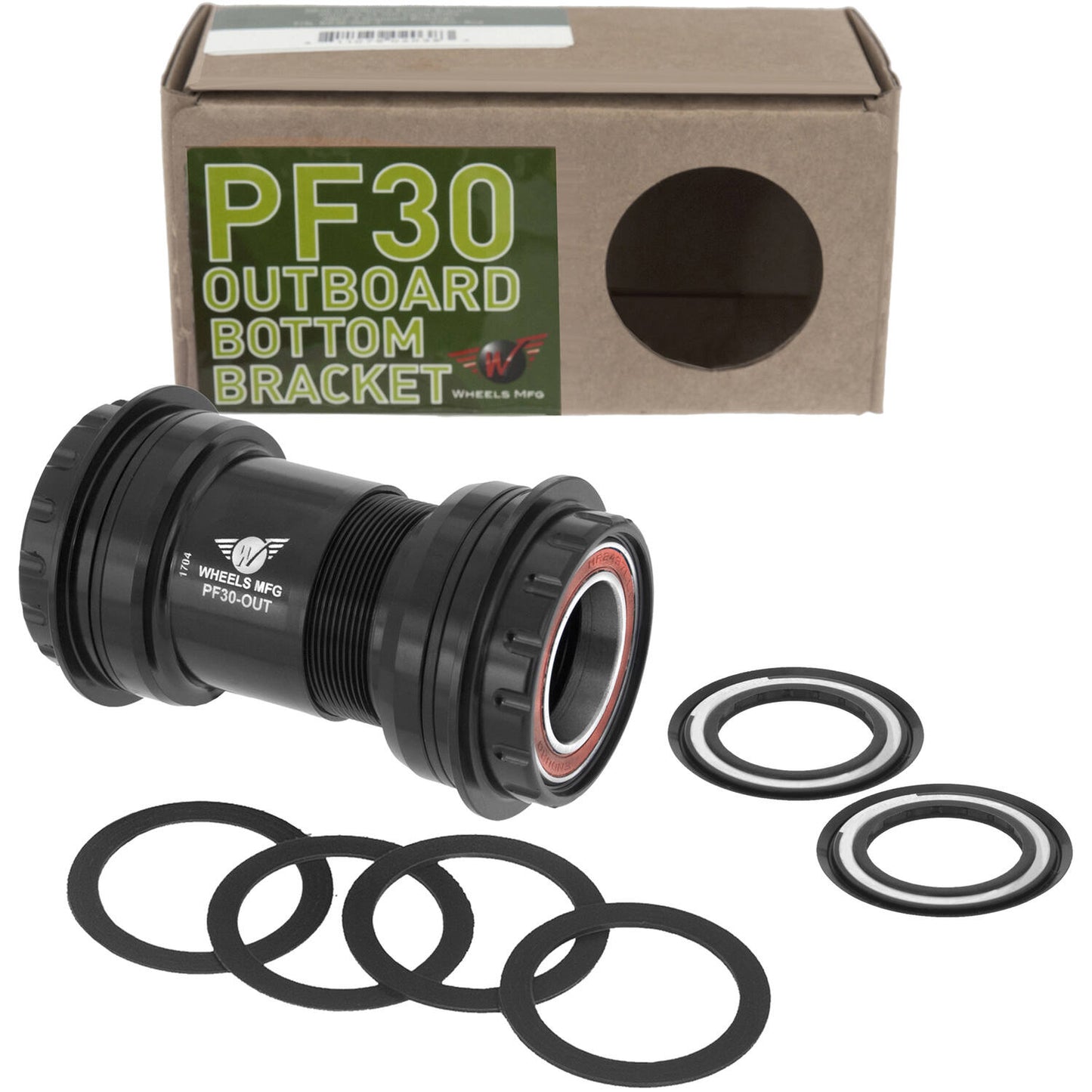 Ruedas de fabricación de ruedas MFG Bottom Soporte PF30 Shimano 24 mm ACB Negro