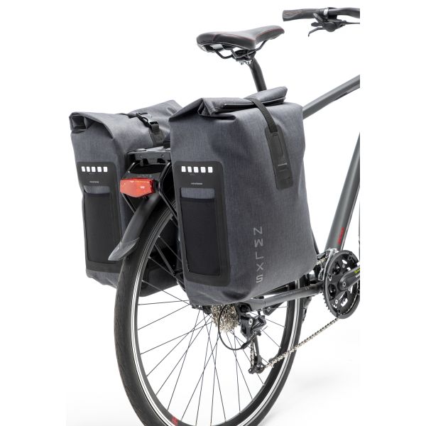 Nuova sacca da bicicletta Looxs doppia varo impermeabile grigio