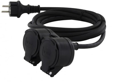 Enzo chacon verlengsnoer rubber tweeweg 3x1,5qmm 10m - 1167145