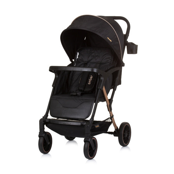 Chipolino ámbar buggy plegable con cubierta de pie obsidiana negra