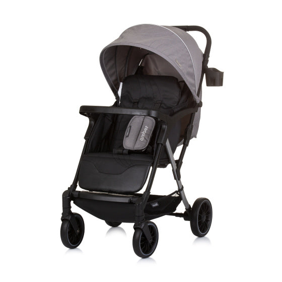 Chipolino ámbar buggy plegable con cubierta de pie granito gris negro