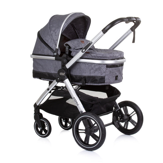 Pramma 3 in 1 pieghevole aspen Chipolino con sacca per pannolini grigio