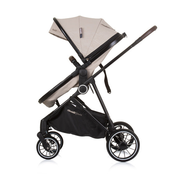 PRAM 3-en-1 plegable de chipolino aura con bolsa de pañales macadamia beige zwart
