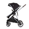 Chipolino aura opvouwbare 3-in-1 kinderwagen met luiertas obsidian zwart zilver
