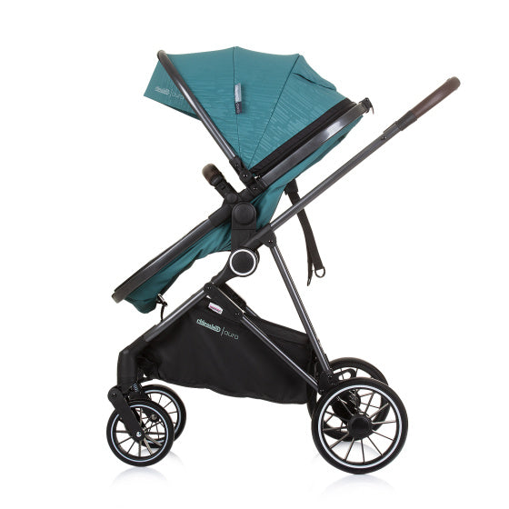 Pramma 3 in 1 pieghevole aura di chipolino con sacca pannolino acqua di acqua nera