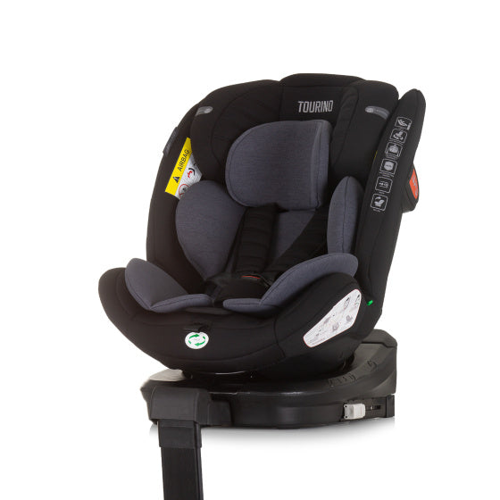 Seggiolino auto di tourino chipolino I-size 40-150 cm Isofix 360 ° Obsidian Grey