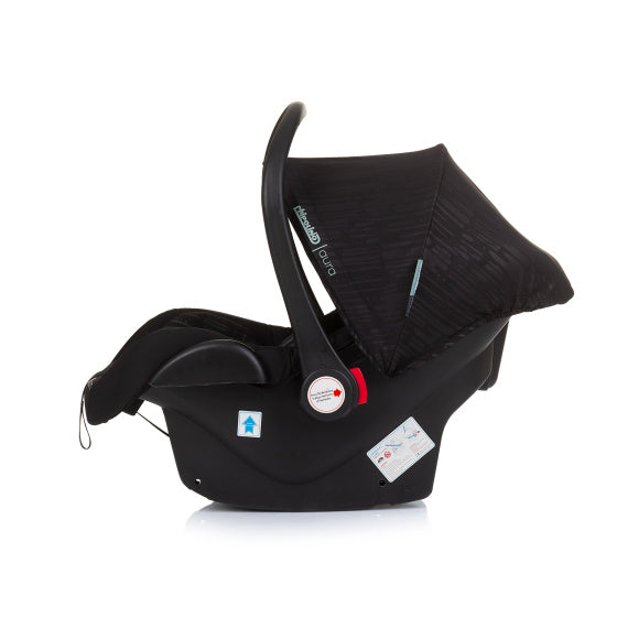 Asiento de automóvil de Chipolino Aura con adaptadores 40-85 CM Group 0+ Obsidian Black