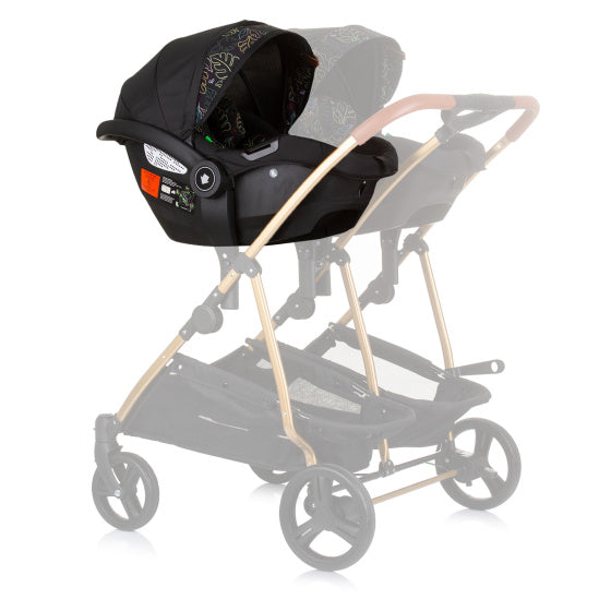 Chipolino duo autostoel 40-87 cm groep 0+ obsidian leaves zwart