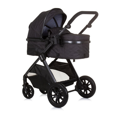 Chipolino harmony opvouwbare 3-in-1 kinderwagen met luiertas granite antraciet