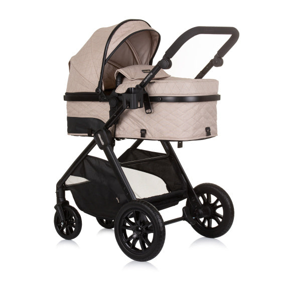 PRAM 3-en-1 plegable de Chipolino Harmony con bolsa de pañales macadamia beige zwart