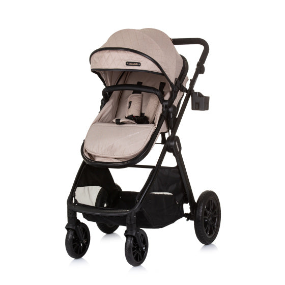 PRAM 3-en-1 plegable de Chipolino Harmony con bolsa de pañales macadamia beige zwart