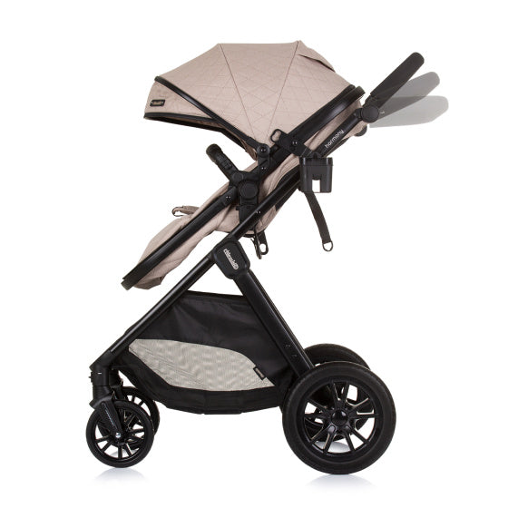 PRAM 3-en-1 plegable de Chipolino Harmony con bolsa de pañales macadamia beige zwart