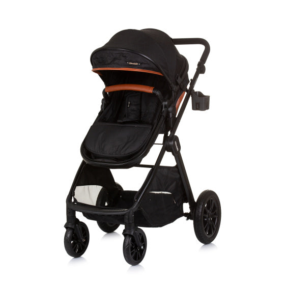 PRAM 3-en-1 plegable de Chipolino Harmony con Bag Obsidian Negro