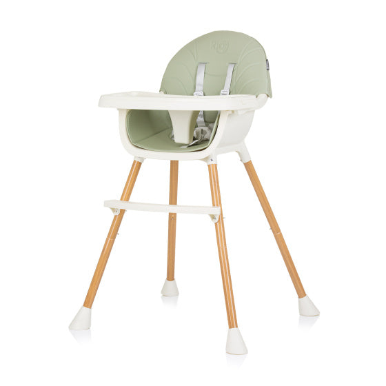 CHIPOLINO RIO RIO 2-IN-1 seggiolone con cuscino di sedile da pranzo Aloe Green White